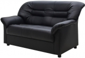 Диван прямой двухместный Профдиван Премьер дерево, кожа черный Фото 1