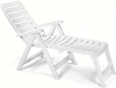 Шезлонг пластиковый SCAB GIARDINO Cleopatra With Extension пластик белый Фото 2
