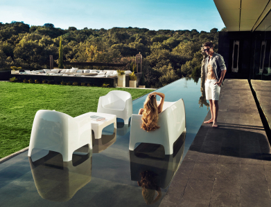 Диван пластиковый Vondom Solid Basic полипропилен белый Фото 9