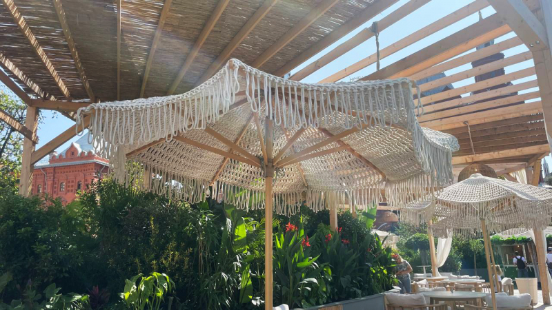 Зонт садовый плетеный Ø2.5 м Boho Macrame