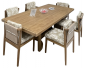 Комплект деревянной обеденной мебели Rever Vulcano Ponza ироко, полипропилен, искусственная кожа натуральный, ADORN007, 10196 Фото 1