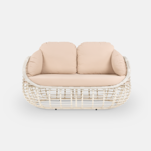 Комплект плетеной мебели ReeHouse Lotus алюминий, искусственный ротанг, олефин, стекло доминикана, бежевый, белый сатин Фото 18