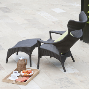 Подставка для ног плетеная JANUS et Cie Amari алюминий, искусственный ротанг бамбуковый зеленый Фото 9
