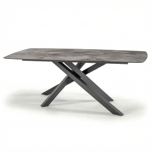 Стол ламинированный обеденный Grattoni Milo сталь, компакт-ламинат HPL антрацит, серый Фото 5