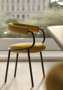 Кресло металлическое c обивкой Scab Design Koala Open сталь, технополимер, шерсть антрацит, желтый Фото 9