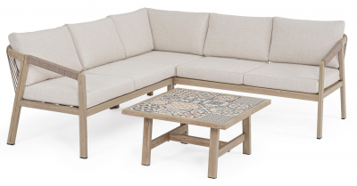 Комплект лаунж мебели Garden Relax Kalimera алюминий, роуп, олефин древесный Фото 1