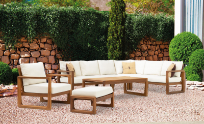 Комплект деревянной мебели GARDENIUS Deep ироко, ткань Фото 5