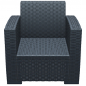 Кресло пластиковое плетеное с подушками Siesta Contract Monaco Lounge стеклопластик, полиэстер антрацит Фото 5