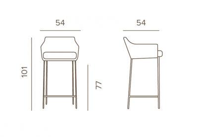 Кресло барное плетеное Grattoni Panama алюминий, роуп, олефин тортора, бежевый, тортора Фото 2