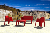 Диван пластиковый двухместный Siesta Contract Box Sofa полипропилен красный Фото 5