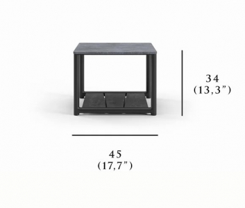 Столик кофейный каменный SNOC Sestri Nightfall S алюминий, тик, камень черный Фото 2