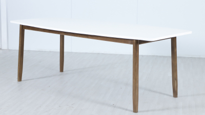 Стол каменный обеденный Tagliamento Apoyo акация, искусственный камень Cement грецкий орех, белый Фото 5