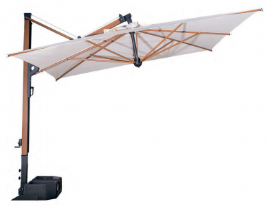 Зонт профессиональный 3х4 м Scolaro Galileo Wood алюминий, акрил имитация ироко, слоновая кость Фото 5