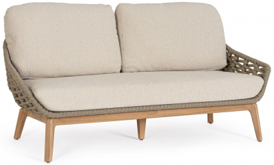 Диван двухместный плетеный с подушками-thumbs-Фото1