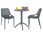 Комплект пластиковой мебели Siesta Contract Octopus Air сталь, стеклопластик темно-серый Фото 1