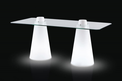 Стол пластиковый светящийся SLIDE Peak Lighting полиэтилен, закаленное стекло белый Фото 4