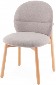 Стул деревянный с обивкой Tagliamento Meiko бук, букле натуральный, серый Фото 1
