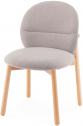 Стул деревянный с обивкой Tagliamento Meiko бук, букле натуральный, серый Фото 1