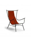 Кресло лаунж металлическое с обивкой Unopiu Nanda железо, батилин графит, кирпичный красный Фото 4