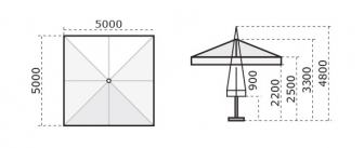 Зонт профессиональный телескопический 5х5 м-thumbs-Фото3