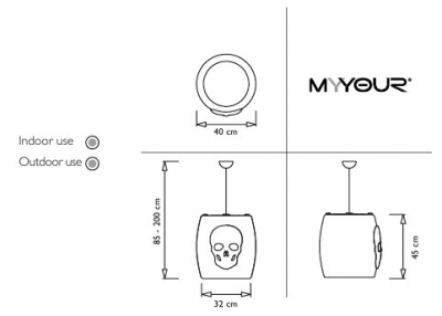 Светильник пластиковый потолочный Myyour Skull полиэтилен Фото 4