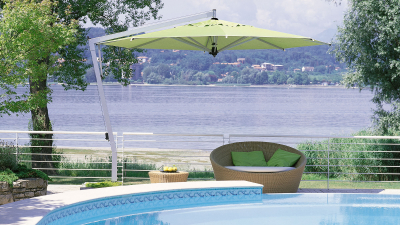 Зонт профессиональный Ø4 м Fim Capri алюминий, акрил серебристый, салатовый Фото 1