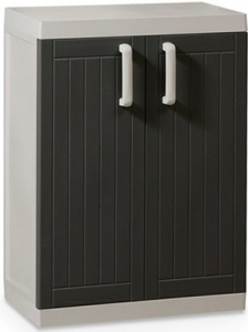 Тумба пластиковая двухдверная Toomax Wood Line S пластик молочный, антрацит Фото 1