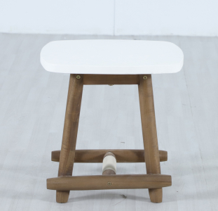 Столик каменный кофейный Tagliamento Apoyo акация, искусственный камень Cement грецкий орех, белый Фото 4