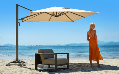 Зонт профессиональный 3х3 м Higold Levia алюминий, акрил антрацит, тортора Фото 7