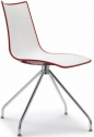 Стул пластиковый Scab Design Zebra Bicolore сталь, полимер хром, белый, красный Фото 1