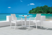 Стол пластиковый плетеный Siesta Contract Riva алюминий, пластик, верзалит белый Фото 8
