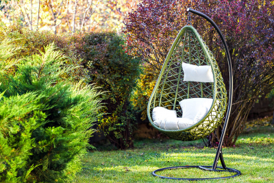 Кресло плетеное подвесное JOYGARDEN Aura Green алюминий, искусственный ротанг зеленый Фото 2