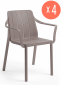 Комплект кресел пластиковых Nardi Tiberina Set 4 стеклопластик тортора Фото 1