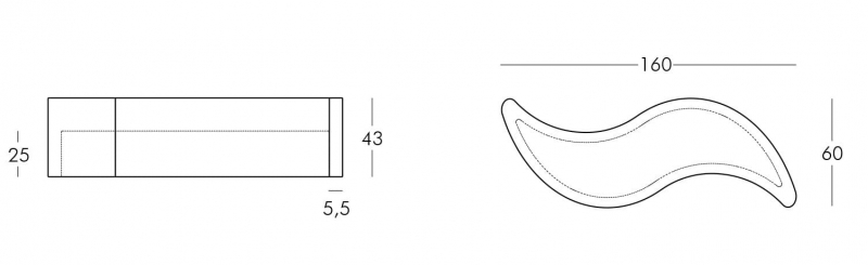 Скамья пластиковая Wave Standard