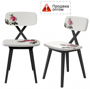 Комплект стульев с обивкой Qeeboo X Set 2 полипропилен, ткань черный, белый Фото 1