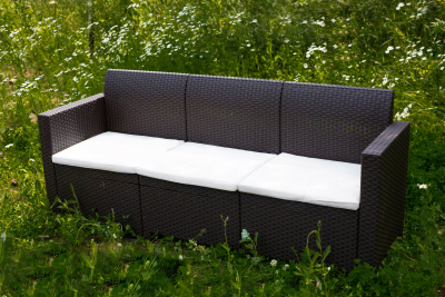 Диван пластиковый трехместный BiRattan Nebraska Sofa 3 полипропилен кофе Фото 2