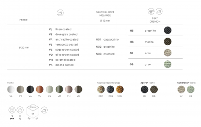 Кресло плетеное с подушкой Scab Design Malvasia Riviera сталь, роуп, ткань sunbrella карамельный, капучино, слоновая кость Фото 3