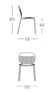 Стул металлический Scab Design Si-Si Barcode сталь терракотовый Фото 2