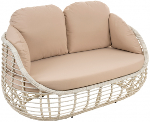 Диван двухместный плетеный с подушками-thumbs-Фото1