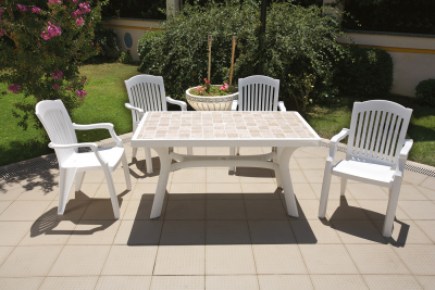 Стол пластиковый обеденный Siesta Garden D-Roma пластик белый Фото 4