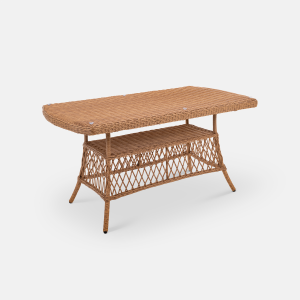 Стол плетеный обеденный ReeHouse Nova алюминий, искусственный ротанг, стекло грецкий орех Фото 6