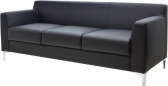 Диван прямой трехместный Профдиван Калипсо дерево, металл, кожа черный Фото 1