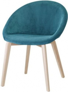 Кресло с обивкой Scab Design Natural Giulia Pop бук, технополимер, ткань натуральный бук, морская волна Фото 1