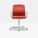 Кресло компьютерное PEDRALI Temps Low Back алюминий, стеклопластик, ткань белый, красный Фото 6