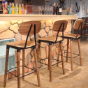 Стул деревянный барный Fenny Day 658A сталь, фанера дуба, ясень черный, бежевый Фото 8