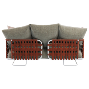 Комплект плетеной лаунж мебели Rever Nido сталь, роуп, полиэстер, мрамор белый, 14, 6/10, 1/5, 6/5, белый мрамор Каррара Фото 7