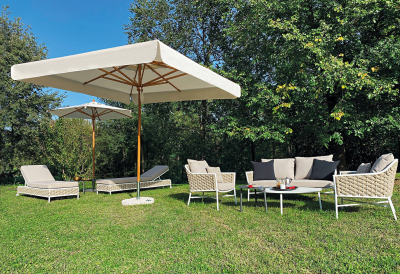 Зонт профессиональный 2х2 м Scolaro Palladio Standard дерево ироко, акрил натуральный, слоновая кость Фото 22