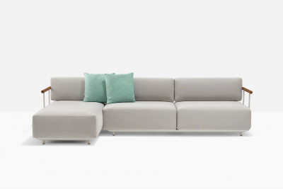 Диван угловой мягкий PEDRALI Arki-Sofa сталь, алюминий, тик, ткань белый, серый Фото 8