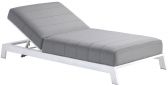 Шезлонг-лежак мягкий Grattoni Bite  алюминий, ткань sunbrella белый, светло-серый Фото 1