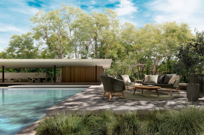 Кресло плетеное с подушкой Garden Relax Coachella тик, роуп, олефин натуральный, зеленый Фото 6